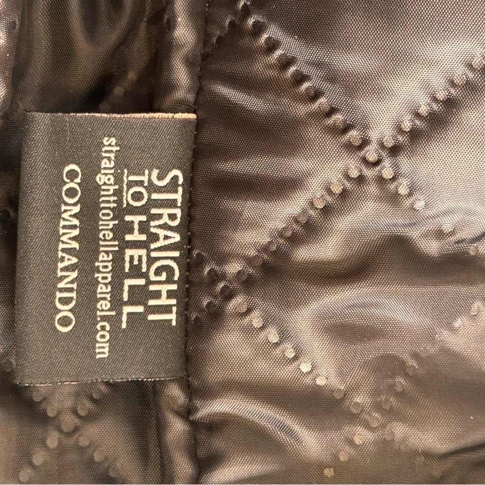 Straight to Hell  Black and White Leather Jacket - Picture 4 of 9